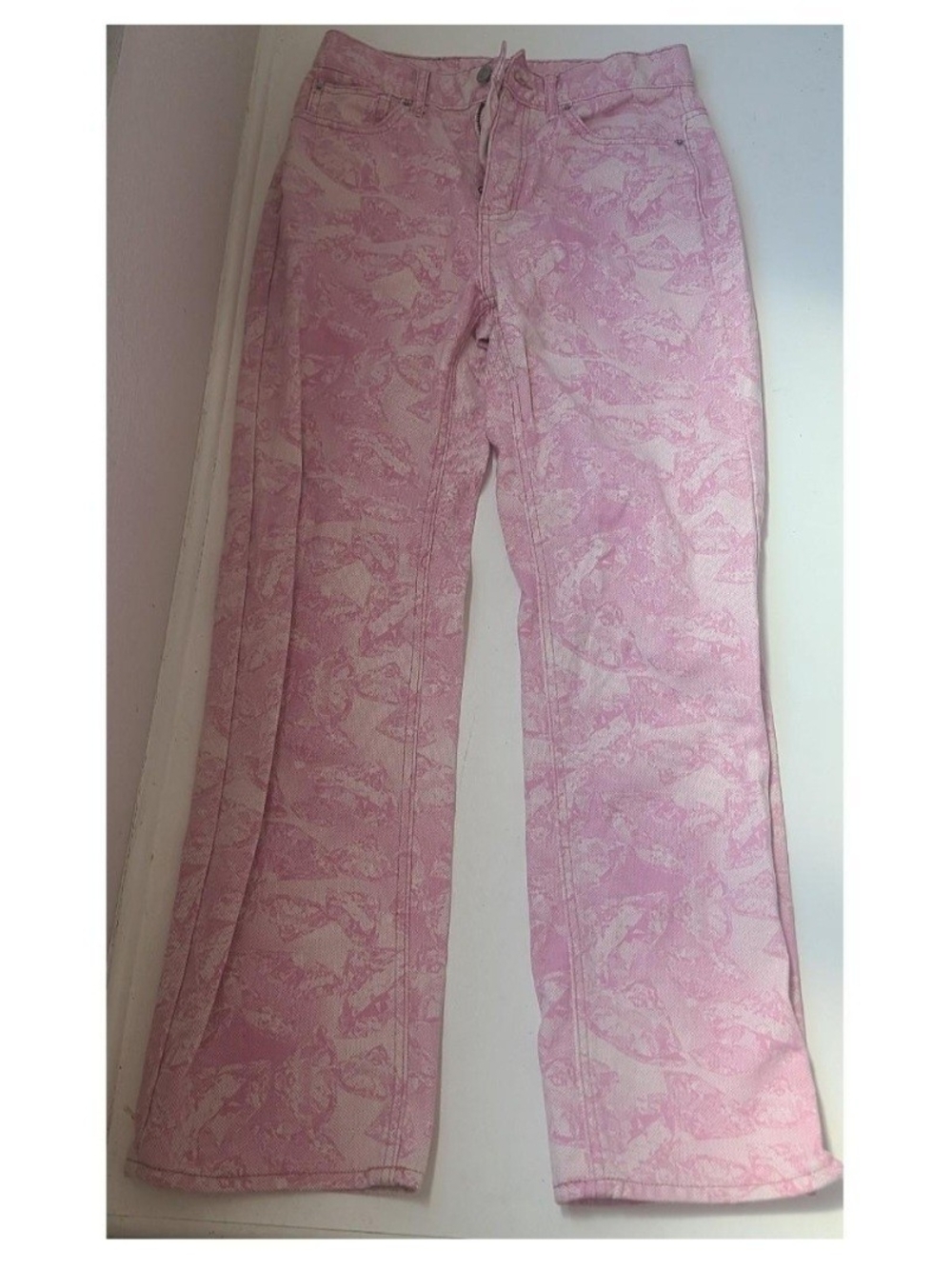BDG Pink Patterned Boot Cut Pants